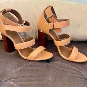 Tory Burch Block Heeled Leather Sandal